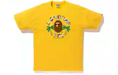 A BATHING APE LA CAMO COLLEGE TEE Yellow