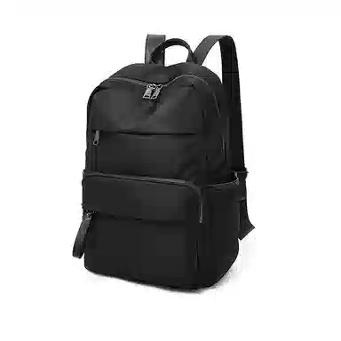 老人头 高颜值时尚简约通勤百搭大容量 织物 双肩包 常规 男女同款情侣款 黑色