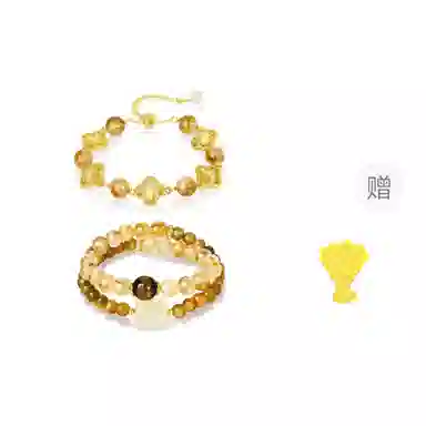 【精选玺晶级】 金六福吉祥 四叶幸运草元气满满 显白精致温柔风新中式招财纳福小貔貅 高级感约会转运珠告白#好运天然 黄水晶 手串 女款