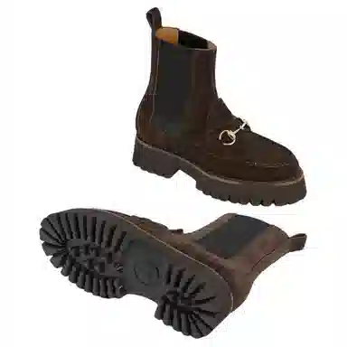 Gucci Chelsea Boot Brown Suede Horsebit