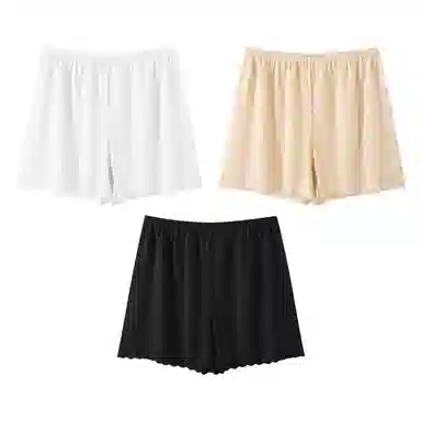 二三二三 清新冰丝无痕亲肤柔软舒适女士纯色防夹臀防走光安全裤透气不闷汗可外穿简约日常打底短裤组合装 平角内裤 女款