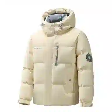 鸭鸭 紫钻系列 中青年时尚韩版潮流百搭短款连帽外套户外运动防风保暖休闲面包羽绒服 男女同款