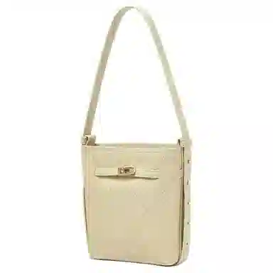 百思图 简约时尚轻便实用经典设计百搭款式 皮革 单肩包 中号 女款 多色