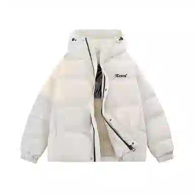 鸭鸭 百搭纯色户外蓬松保暖抗寒加厚耐磨防风锁温舒适亲肤简约连帽拉链长袖面包服羽绒服 男女同款