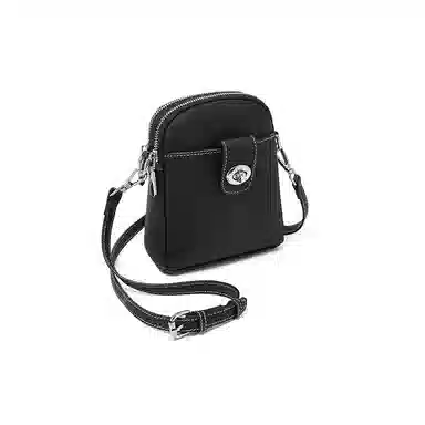 老人头 复古时尚百搭复古高颜值简约设计小巧轻便手机包 头层牛皮 单肩斜挎包 女款 黑色/米白色/灰色/焦糖色