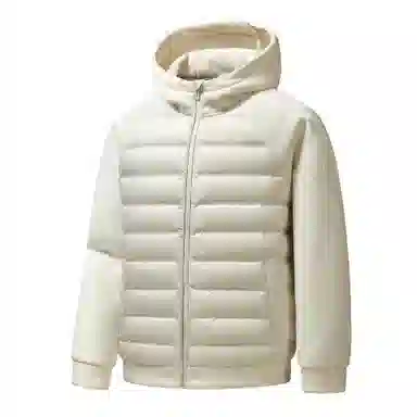 鸭鸭 轻薄拼接连帽休闲户外保暖羽绒服 男女同款