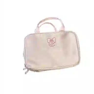 馨枕居少女粉色三层化妆包大容量便携式手提化妆袋旅行出差化妆品收纳包化妆包 便携收纳防尘