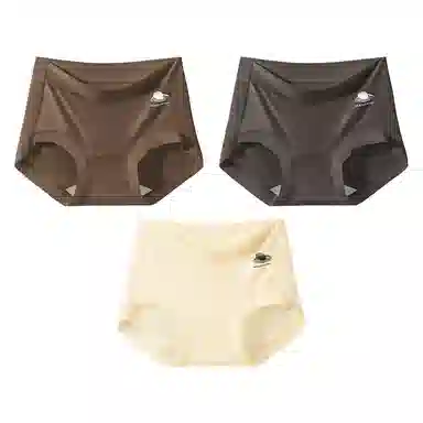 二三二三  纯色小行星无痕丝滑巧克力内裤深色系亲肤柔软舒适透气防夹臀裤简约日常百搭时尚短裤组合装三角内裤 女款