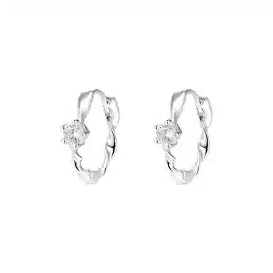 饰伴 莫比乌斯环时尚个性小众设计感麻花气质 合金 锆石 耳环 女款