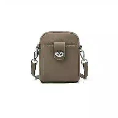 老人头 复古时尚百搭复古高颜值简约设计小巧轻便手机包 头层牛皮 单肩斜挎包 女款 黑色/米白色/灰色/焦糖色