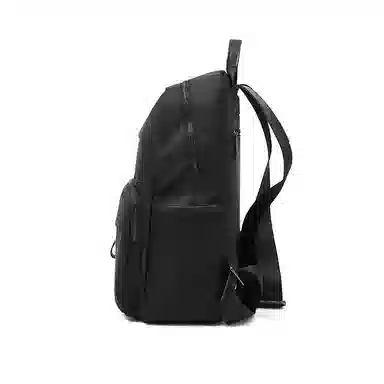 老人头 高颜值时尚简约通勤百搭大容量 织物 双肩包 常规 男女同款情侣款 黑色