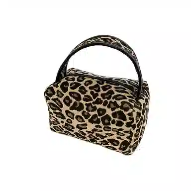 馨枕居时尚化妆包豹纹手提包休闲洗漱包女包包便携大容量收纳包化妆包 便携收纳防尘