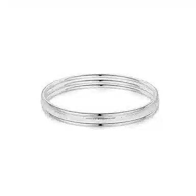 【 999足银纯银 三生三世/浪漫7夕卡片】 福韵金 六桂福珠宝 满天星三圈新中式国潮少女轻奢精致小众设计高级感素百搭 银 手镯 女款