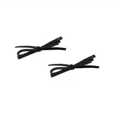 蒙妮 韩系时尚甜酷风公主头蝴蝶结鸭嘴夹#好运 皮质 发夹 女款