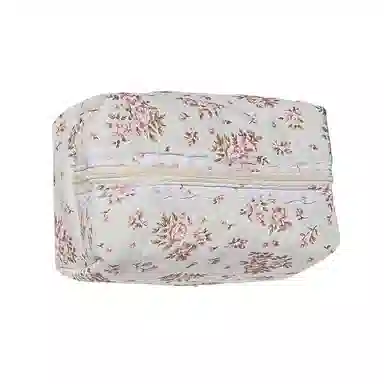 馨枕居夹棉蕾丝花边花卉蝴蝶结洗漱包便携口红收纳包女生化妆品拉链包袋化妆包 便携收纳防尘