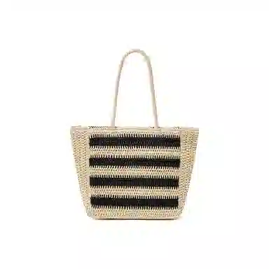 红蜻蜓 夏日百搭海滩度假风高颜值时尚休闲气质通勤简约轻便旅游 合成革拼织物 单肩包托特包 女款 摩卡棕