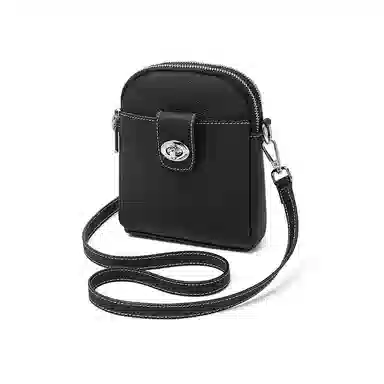 老人头 复古时尚百搭复古高颜值简约设计小巧轻便手机包 头层牛皮 单肩斜挎包 女款 黑色/米白色/灰色/焦糖色