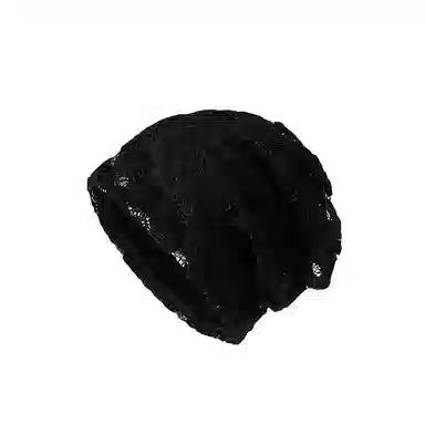 氧气樱桃 镂空花朵针织简约防寒双层针织花朵包头帽 棉 帽子 男女同款情侣款