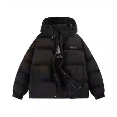 鸭鸭 百搭纯色户外蓬松保暖抗寒加厚耐磨防风锁温舒适亲肤简约连帽拉链长袖面包服羽绒服 男女同款