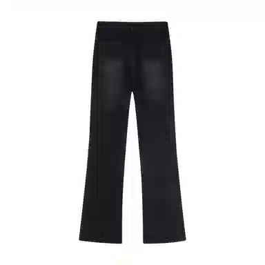 显高显瘦微喇弹力免烫布客行 美式高街重工水洗做旧长裤子宽松阔腿学院风复古显腿长休闲百搭纯色柔软舒适牛仔裤 男女同款