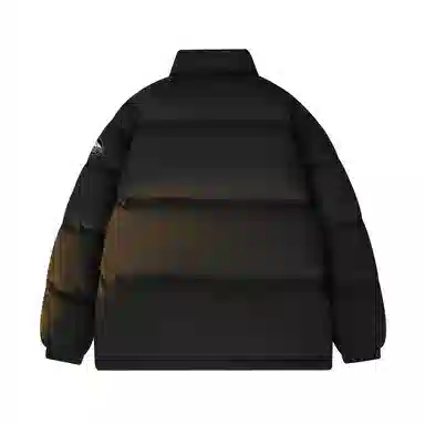 鸭鸭 基础款简约解构创意字母品牌厚板设计运动休闲山系潮流户外撞色防风防寒宽松百搭通勤无性别主义保暖立领棉衣羽绒服 男女同款