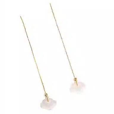 福茹记 【冰莹月澄】如意流苏新中式 #好运 搭旗袍超美 玉髓 耳环 女款