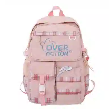 醇龙 撞色格子设计时尚百搭简约轻便通勤大容量 尼龙 双肩包 常规 男女同款情侣款 多色