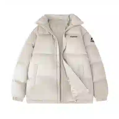 鸭鸭 基础款简约解构创意字母品牌厚板设计运动休闲山系潮流户外撞色防风防寒宽松百搭通勤无性别主义保暖立领棉衣羽绒服 男女同款