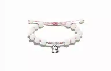 牧言 猫狗贴贴 甜蜜恋爱氛围感 小众设计高级感甜美精致时尚日常百搭可爱小猫小狗系列编绳可调节#好运 白玉菩提 手链 男女同款情侣款