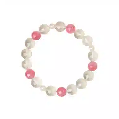 千叶珠宝 三合一能量开运 蔷薇水晶淡水珍珠手链手饰#好运天然 白水晶 手串 女友闺蜜礼物 女款