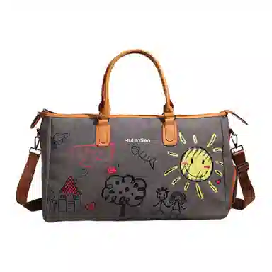 木林森 时尚潮流个性涂鸦商务出差干湿分离轻便百搭多功能 牛津布 旅行包 男女同款情侣款 黑色/白色/灰色