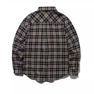 【dme】 美式复古重磅通勤宽松撞色格子慵懒衬衫 男女同款