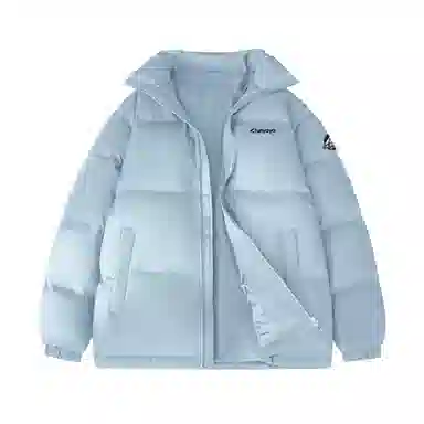 鸭鸭 基础款简约解构创意字母品牌厚板设计运动休闲山系潮流户外撞色防风防寒宽松百搭通勤无性别主义保暖立领棉衣羽绒服 男女同款