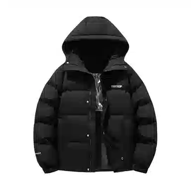 鸭鸭 纯色短款宽松加厚保暖防寒简约基础款舒适连帽面包服长袖羽绒服 男女同款