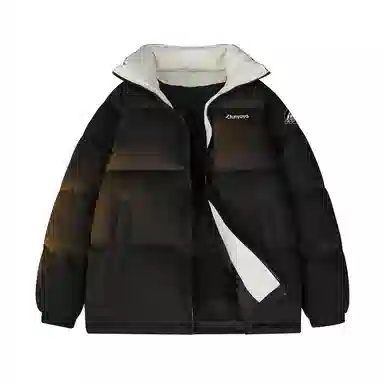 鸭鸭 基础款简约解构创意字母品牌厚板设计运动休闲山系潮流户外撞色防风防寒宽松百搭通勤无性别主义保暖立领棉衣羽绒服 男女同款