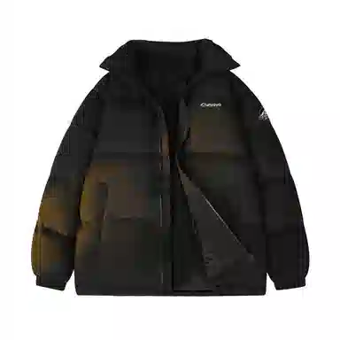 鸭鸭 基础款简约解构创意字母品牌厚板设计运动休闲山系潮流户外撞色防风防寒宽松百搭通勤无性别主义保暖立领棉衣羽绒服 男女同款