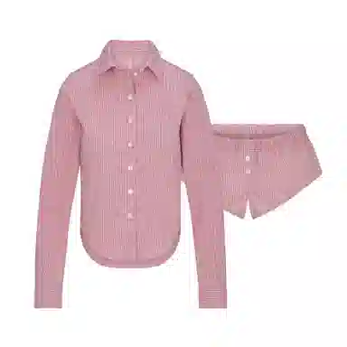 SKIMS FW25 COTTON POPLIN MICRO SHORT SLEEP SET
