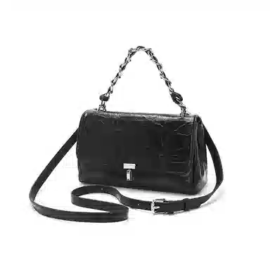 老人头 质感百搭时尚通勤 头层牛皮 斜挎单肩手提包 女款 黑色/咖啡色