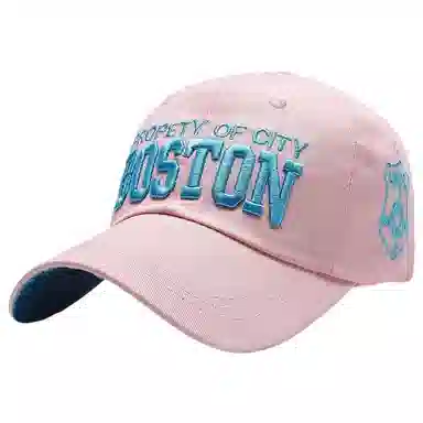 春夏透气吸湿排汗韩系牛仔个性破洞侧字母刺绣显脸小软顶弯檐遮阳防晒帽 棉 鸭舌帽 男女同款情侣款