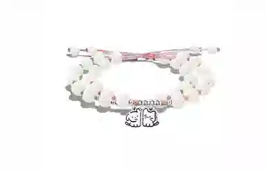 牧言 猫狗贴贴 甜蜜恋爱氛围感 小众设计高级感甜美精致时尚日常百搭可爱小猫小狗系列编绳可调节#好运 白玉菩提 手链 男女同款情侣款