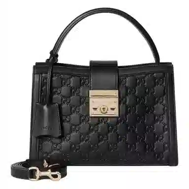 GUCCI Padlock Medium Shoulder Bag Black