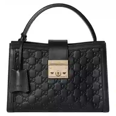 GUCCI Padlock Medium Shoulder Bag Black