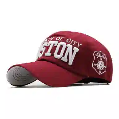 春夏透气吸湿排汗韩系牛仔个性破洞侧字母刺绣显脸小软顶弯檐遮阳防晒帽 棉 鸭舌帽 男女同款情侣款