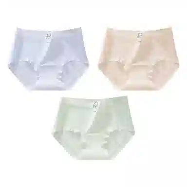 二三二三   可爱风纯色小熊大码少女内裤无痕舒适亲肤柔软透气吸汗裤简约甜美日常百搭短裤组合装三角内裤 女款