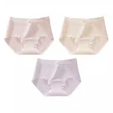 二三二三   可爱风纯色小熊大码少女内裤无痕舒适亲肤柔软透气吸汗裤简约甜美日常百搭短裤组合装三角内裤 女款