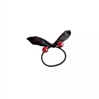 水中玉 樱桃蝴蝶结发圈扎头发发绳高弹力不伤发马尾丸子头发饰#好运 皮筋 头绳 女款