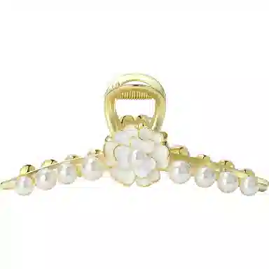 秦福炫 高端山茶花原创设计轻奢简约高级感后脑勺盘发发量多发饰 合金 发夹 女款