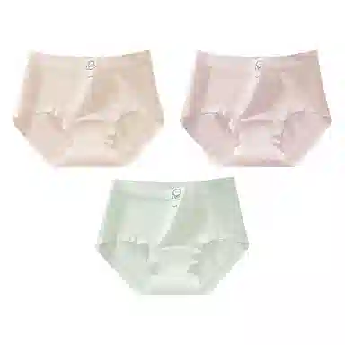 二三二三   可爱风纯色小熊大码少女内裤无痕舒适亲肤柔软透气吸汗裤简约甜美日常百搭短裤组合装三角内裤 女款