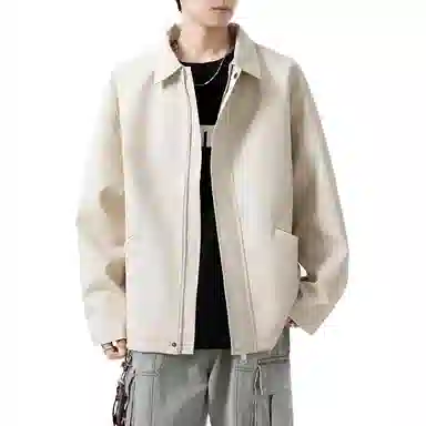 【复古美式扎染PU皮衣】布客行 机能风飞行员教练服美拉德港风高街休闲轻奢老钱风痞帅翻领落肩袖韩版百搭防风防泼水工装夹克 男女同款