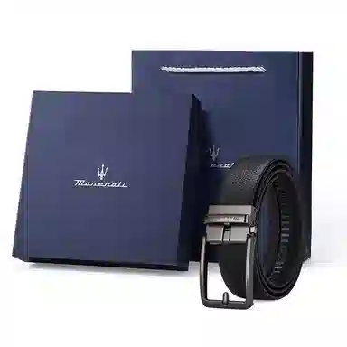 Maserati Classic Leather Belt Gunmetal